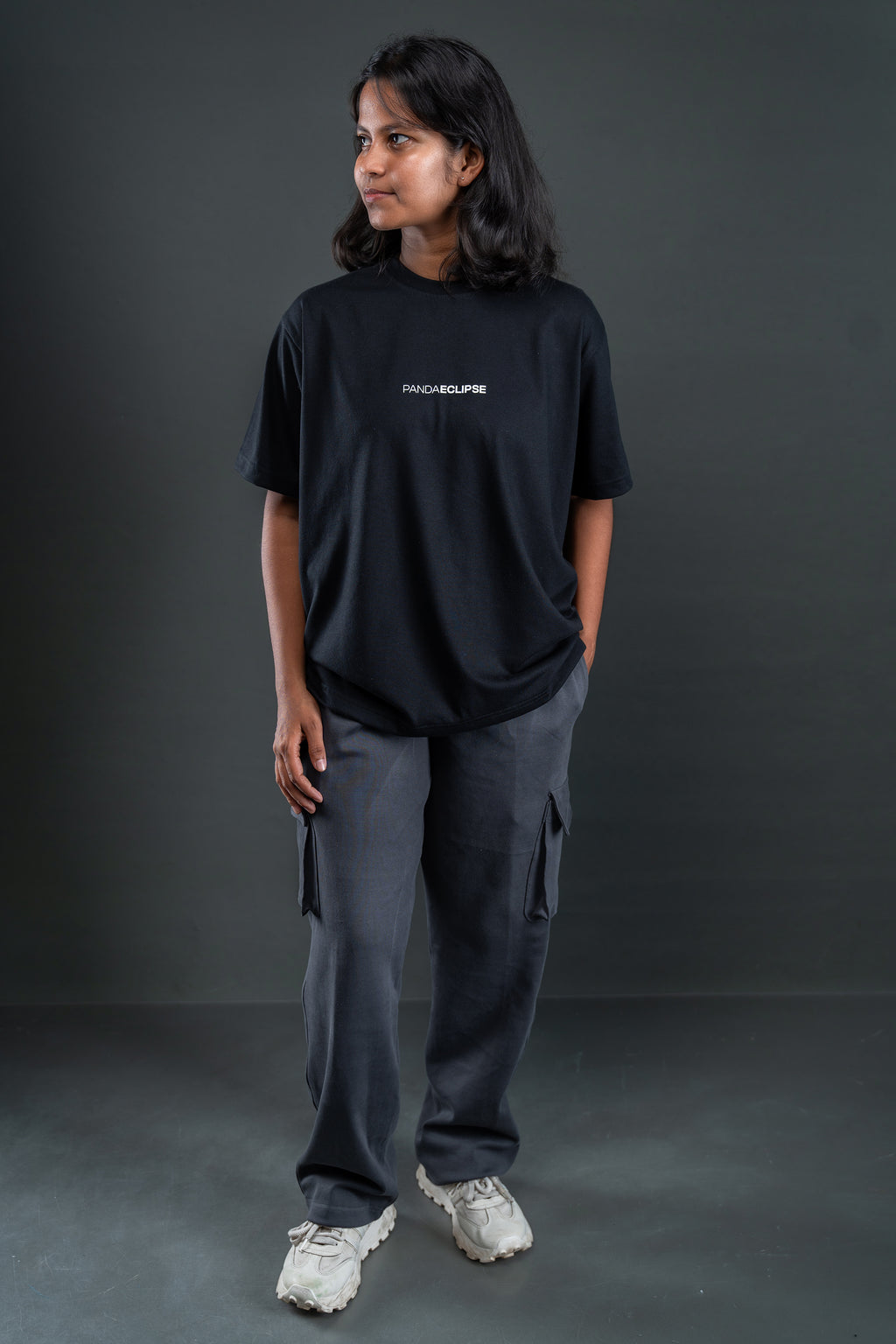 Oversized Plain T-shirt - Black (Unisex)