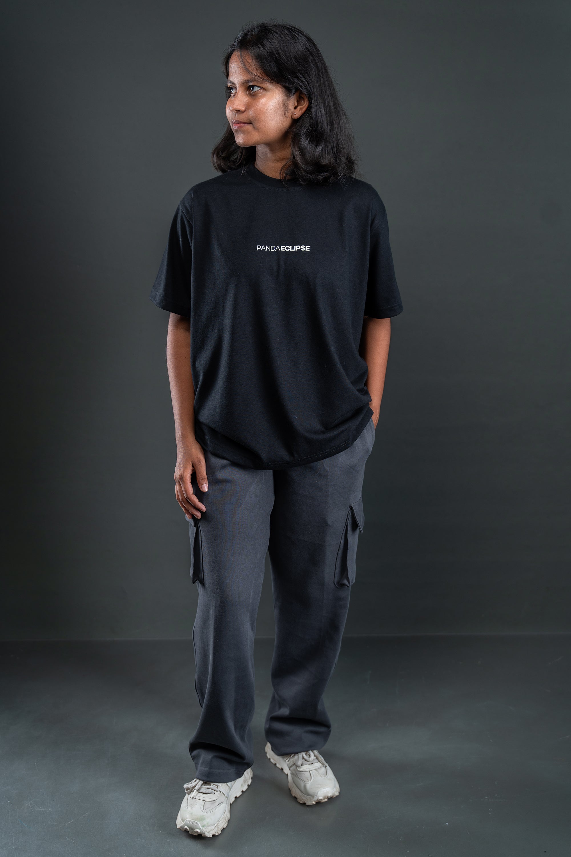 Oversized Plain T-shirt - Black (Unisex)
