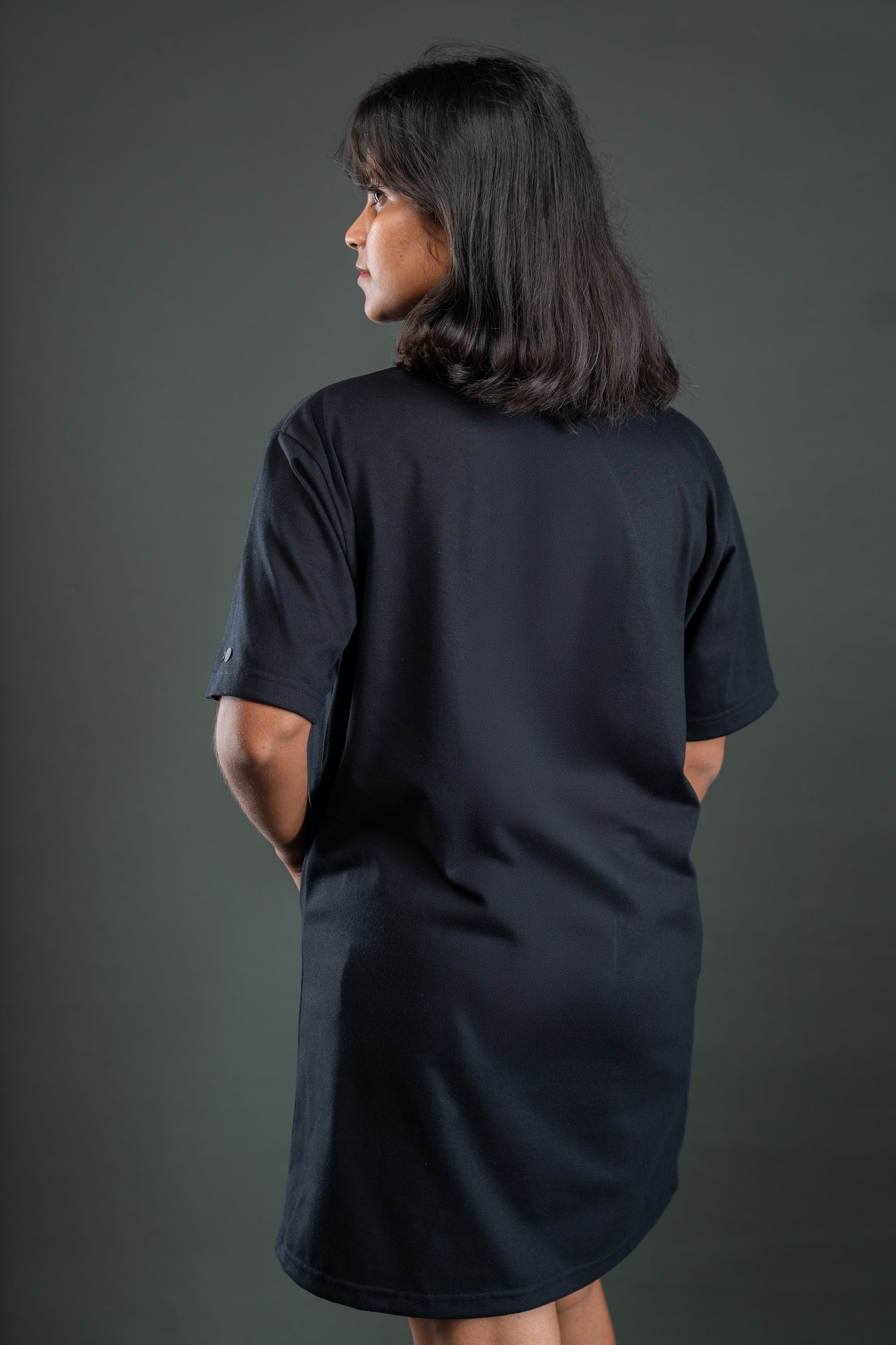 Oversized T-shirt Dress - Black